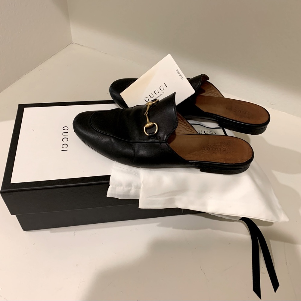 Gucci Princeton Leather Slipper Loafers Black